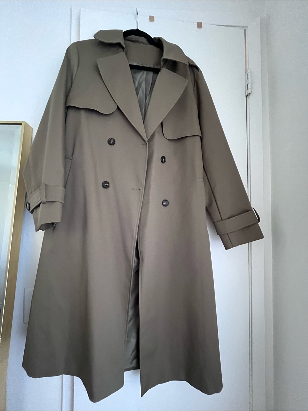 Amazon Olive Trench Coat Double-Breasted
